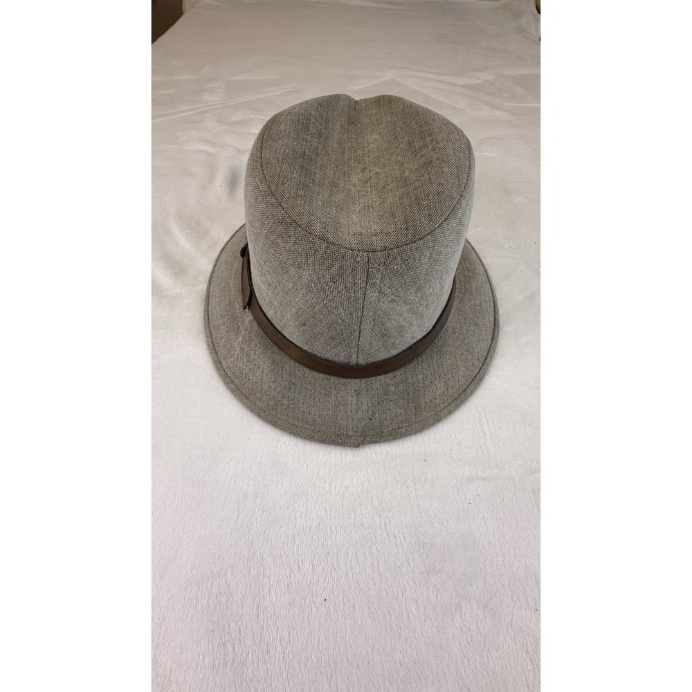 Designer Collection Gray Fedora Hat Large Made USA Brown‎ Band Vintage Style